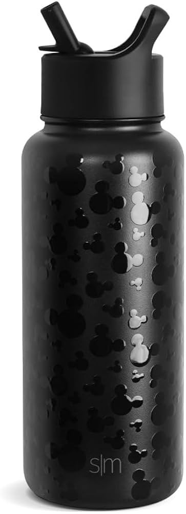 Simple Modern Disney Mickey Mouse Water Bottle with Straw Lid Vacuum Insulated Stainless Steel Me... | Amazon (US)