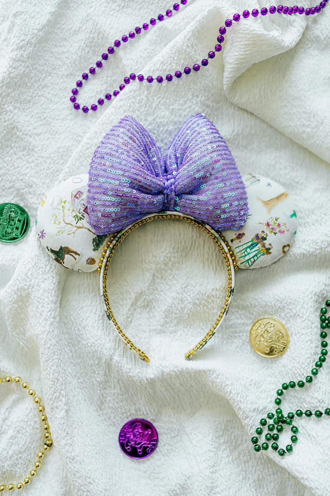 New Orleans Mardi Gras Minnie Mouse Ears Headband - Etsy | Etsy (US)