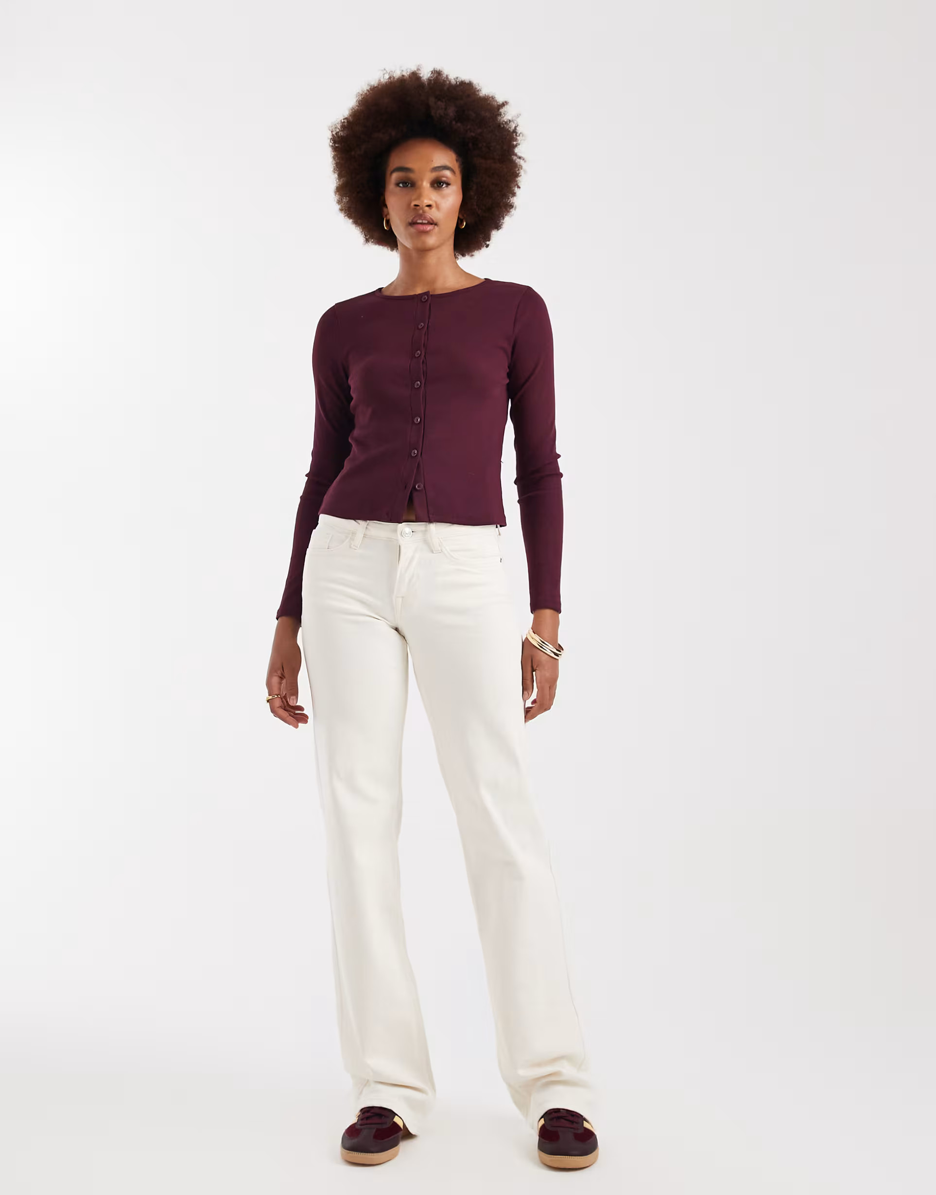 ONLY Tall Judy low rise wide leg jeans in ecru | ASOS | ASOS (Global)