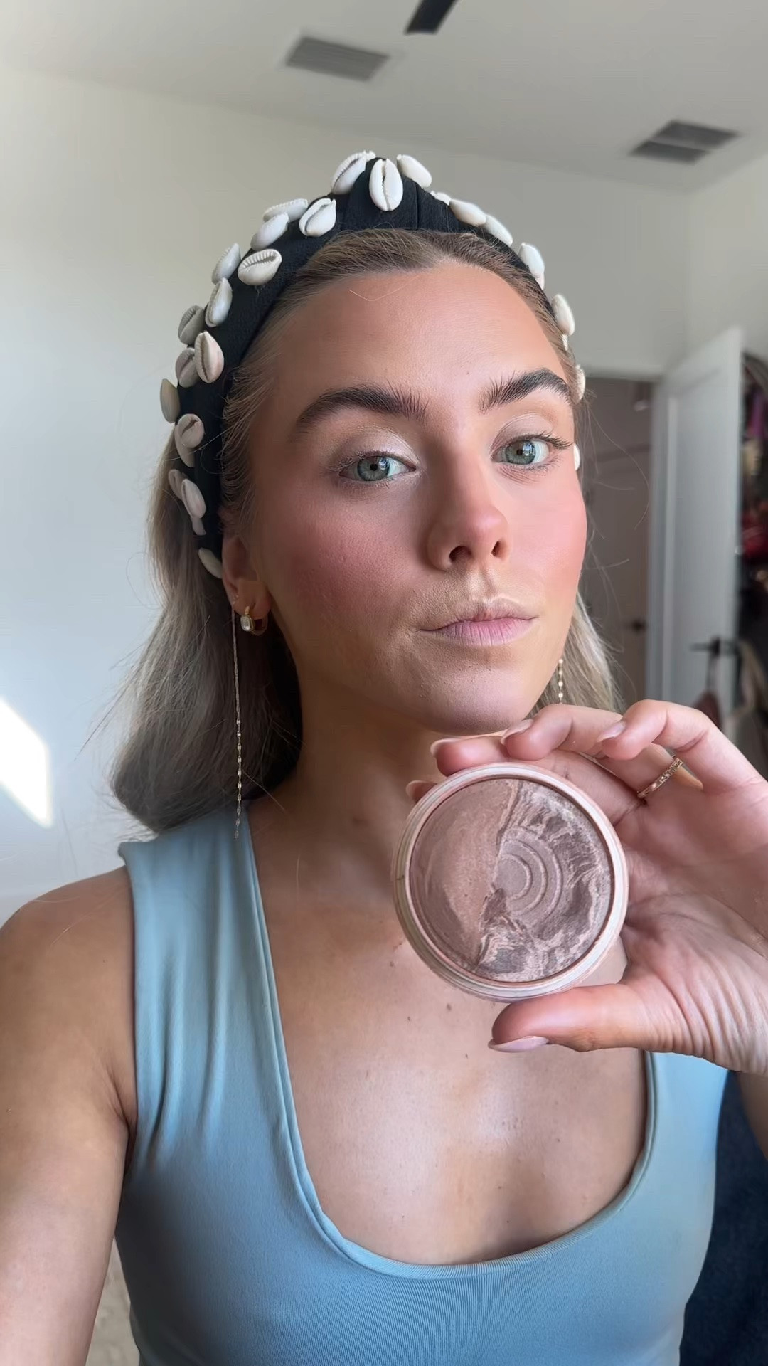Dibs beauty my code is SLOANE. My favorite product is the dibs beauty baked bronzer in shade Carmel cappuccino but I also love spiced chai. Awaken sun-kissed skin with DIBS Beauty's Duet Baked Bronzer, a talc-free duo with jojoba, macadamia & hibiscus oil for a bronzed, blurred rolling glow @dibsbeauty           @ulta

#LTKgrwm #LTKselfcare #LTKBeauty