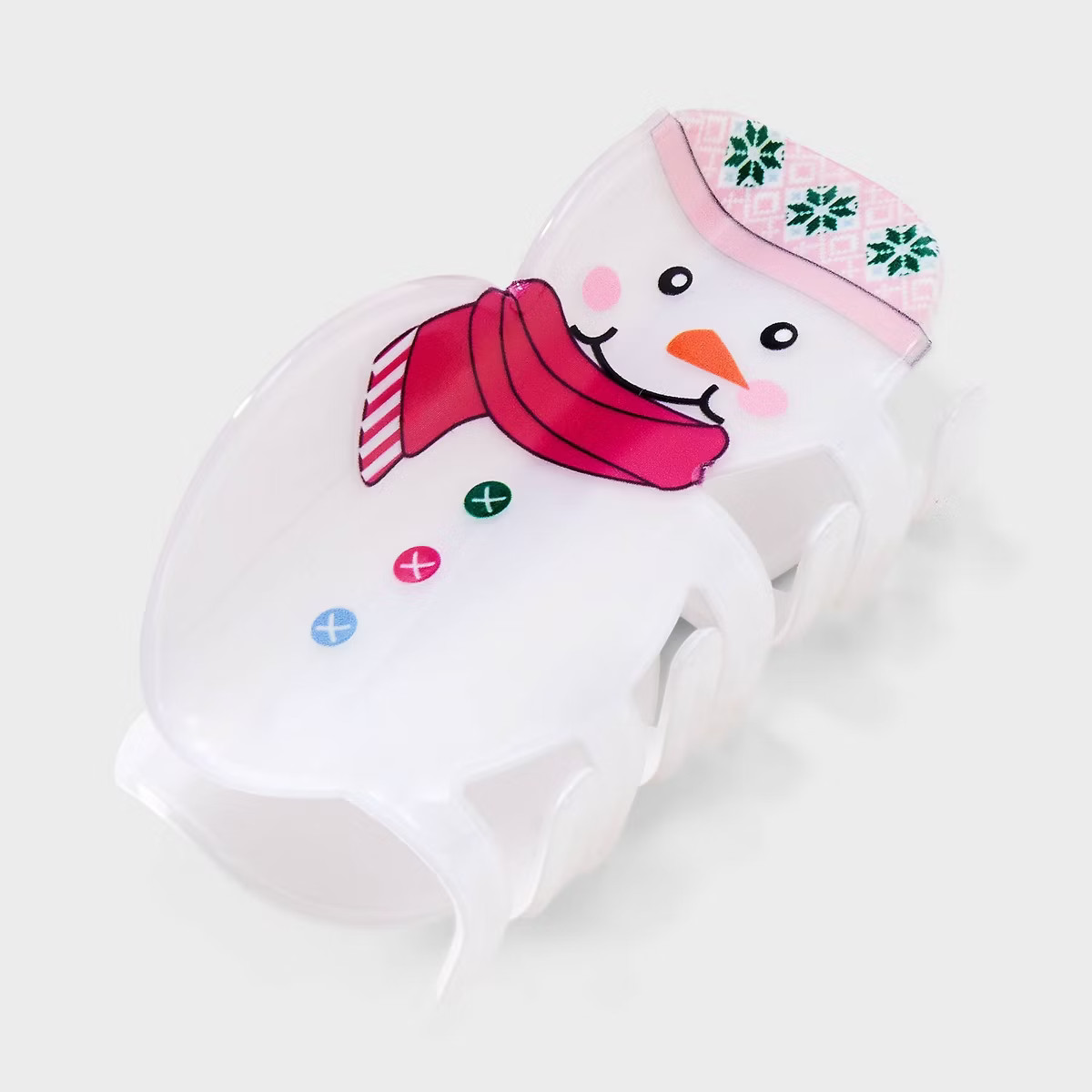 Snowman Holiday Hair Claw Clip - White/Pink | Target