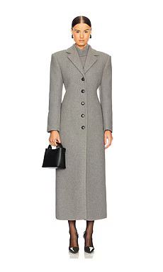 EAVES Yaron Manteco Wool Coat in Light Grey from Revolve.com | Revolve Clothing (Global)