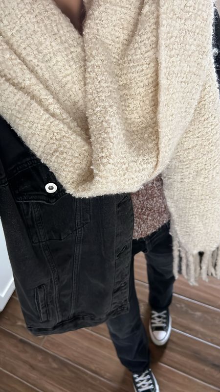 Wearing small in sweater, 50% off right now 
Jeans tts, also linked similar 
Denim jacket is old, linked similar

Winter outfit 

#LTKFind #LTKSeasonal