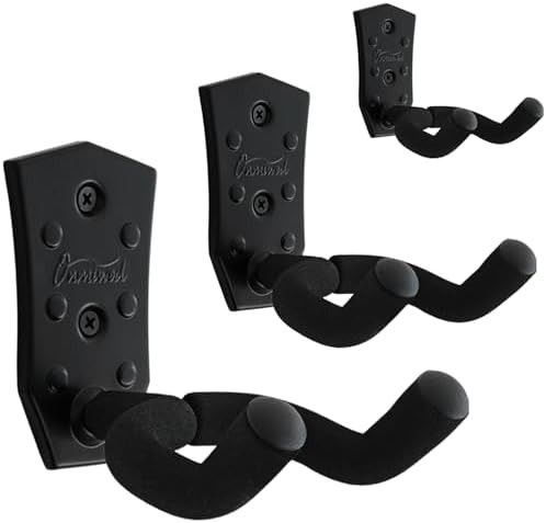 Guitar Wall Mount 3 Pack, Black Metal Guitar Hanger, V-Shaped Guitar Wall Hangers Mount, Guitar H... | Amazon (US)