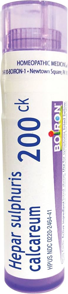 Boiron Hepar Sulphuris Calcareum 200CK, 80 Pellets, Homeopathic Medicine for Cough | Amazon (US)