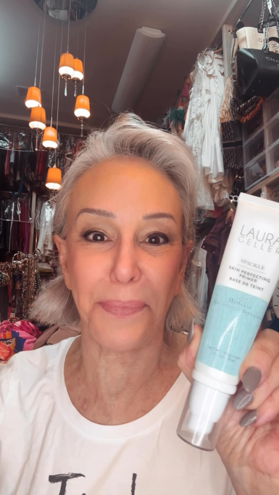 Farewell to flaky dry skin…. Laura Geller’s award winning Spackle Sun Oerfecting Primer : hydrating 
Makeup for mature skin. 
Refreshing skincare meets our rich cream-to-gel Spackle in one lightweight, moisturizing formula. This primer creates the perfect base for long-lasting makeup while adding rich hydration thanks to nourishing Shea Butter and Jojoba Seed Oil. Antioxidants like Camellia Sinensis Extract and Centella Asiatica help soothe and brighten your complexion, while Squalane and Aloe Vera calm and help promote even tone.

#LTKOver40 #LTKFindsUnder50 #LTKBeauty