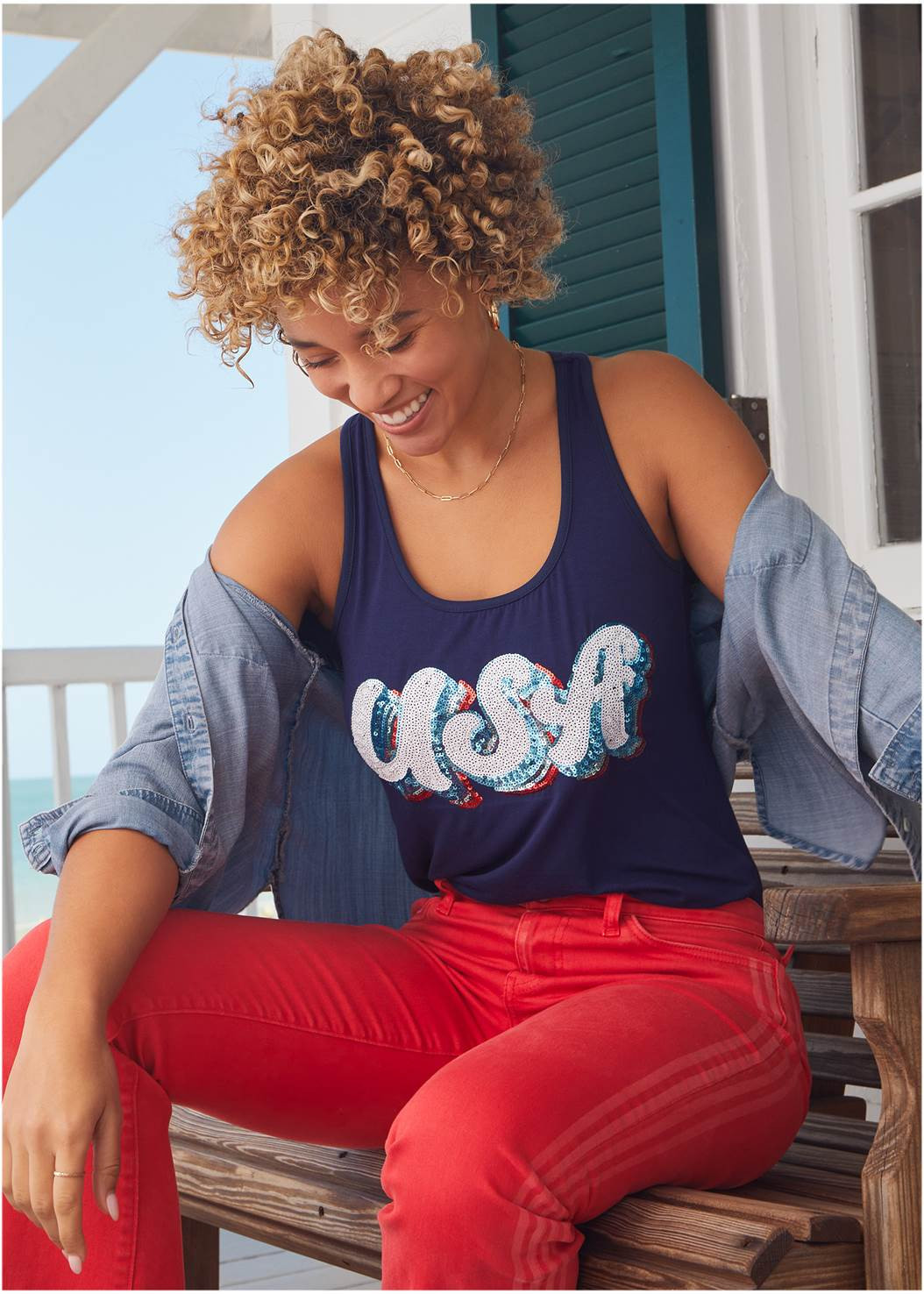 Americana Sequin Tank Top | VENUS