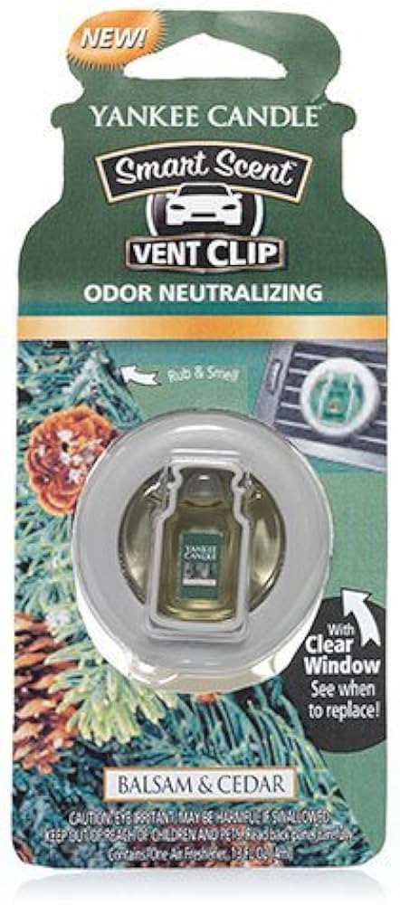 Yankee Candle Smart Car Vent Clip Air Freshener, Last up to 30 days, Balsam & Cedar | Amazon (US)