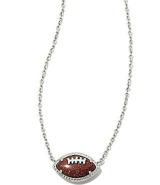 Kendra Scott Football Novelty Pendant Necklace - Silver/Orange Goldstone | Dillard's