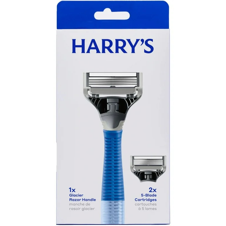 Harry's Shaving Razor for Men with 2 Razor Blade Refill Cartridges, Glacier Blue | Walmart (US)