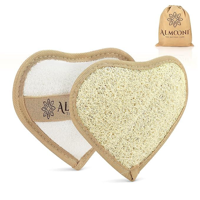 Premium Exfoliating Heart Shaped Loofah Pad Body Scrubber Made with Natural Egyptian Shower Loufa... | Amazon (US)