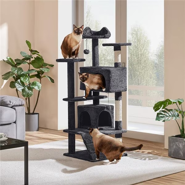 Yaheetech Cat Scratching Tree, Black, 54-in | Chewy.com