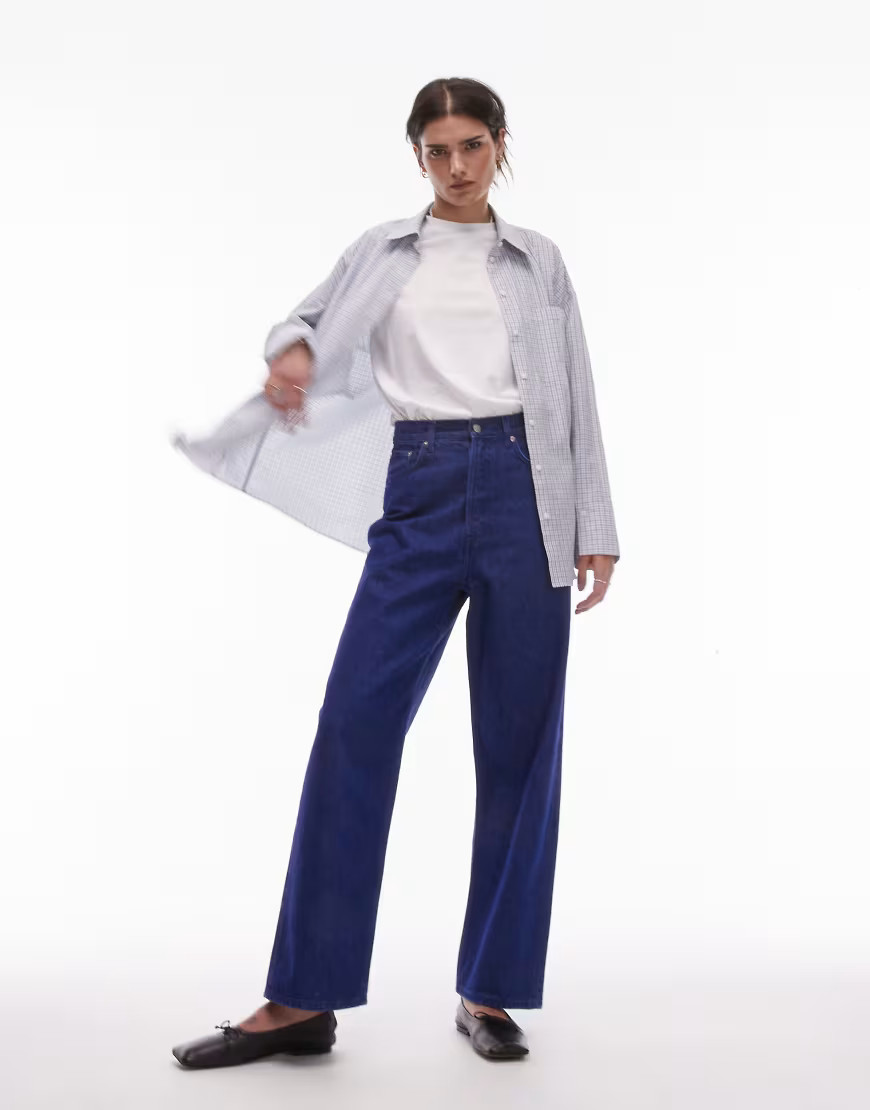 ARKET Amber barrel leg jeans in clean rich blue wash-Black | ASOS (Global)