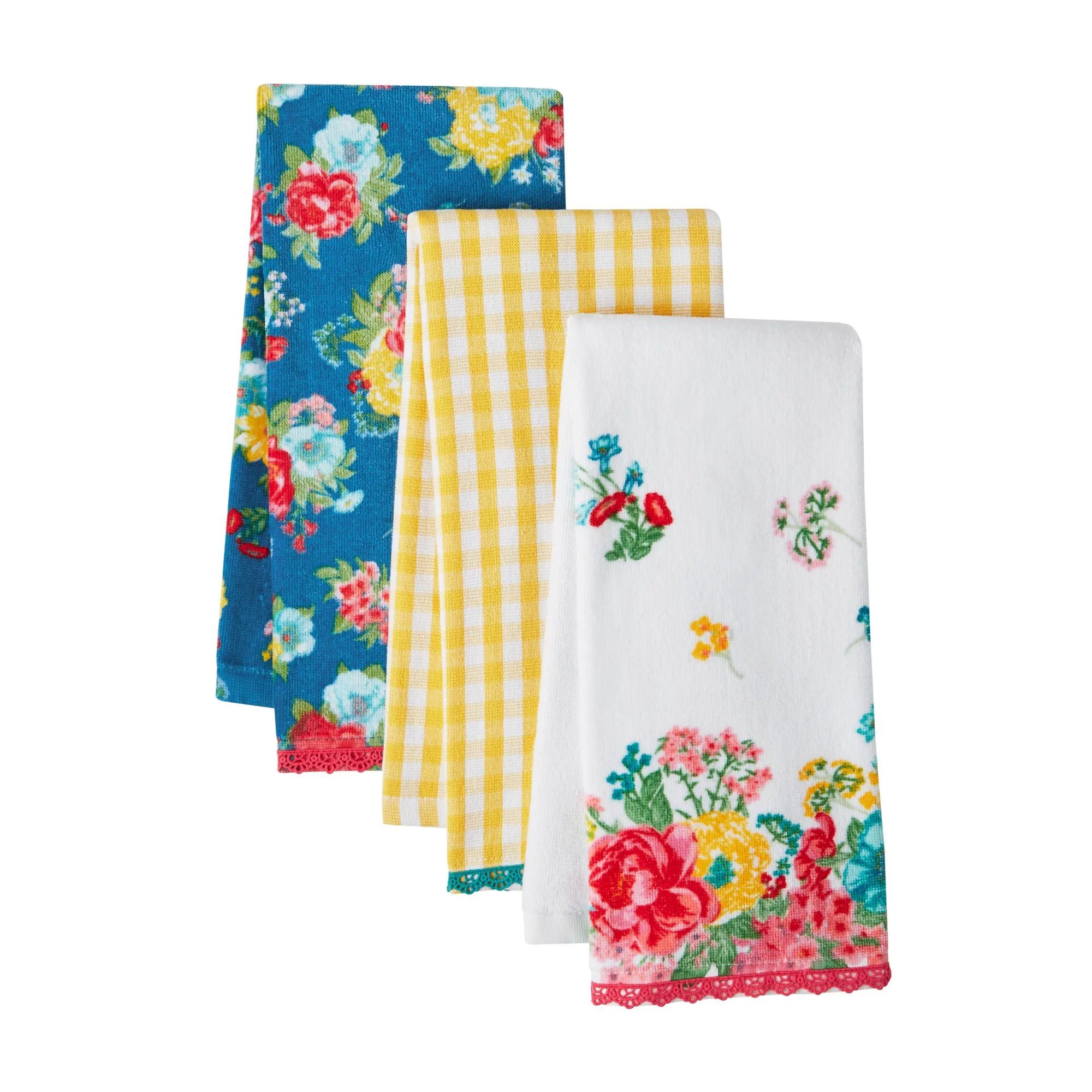 The Pioneer Woman Retro Floral Kitchen Towel Set, Multi-color, 20" x 30", Set of 2 | Walmart (US)