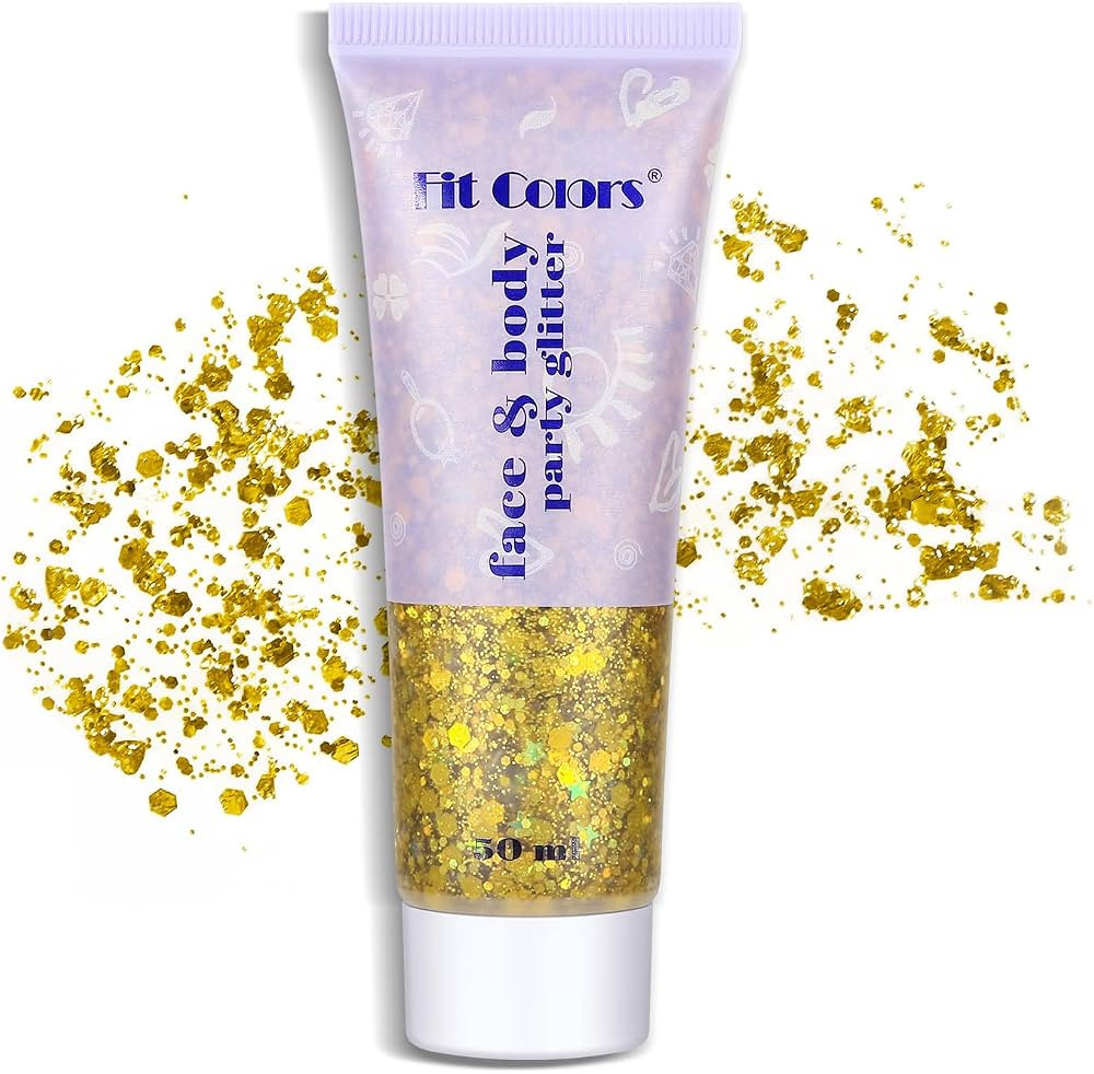 TEOYALL Long Lasting Golden Body Glitter Holographic Sparkling Cosmetic Grade Chunky Glitter for ... | Amazon (US)