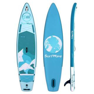 132.00 in. Baby Blue Inflatable Stand Up Paddle Board with Accessories | The Home Depot
