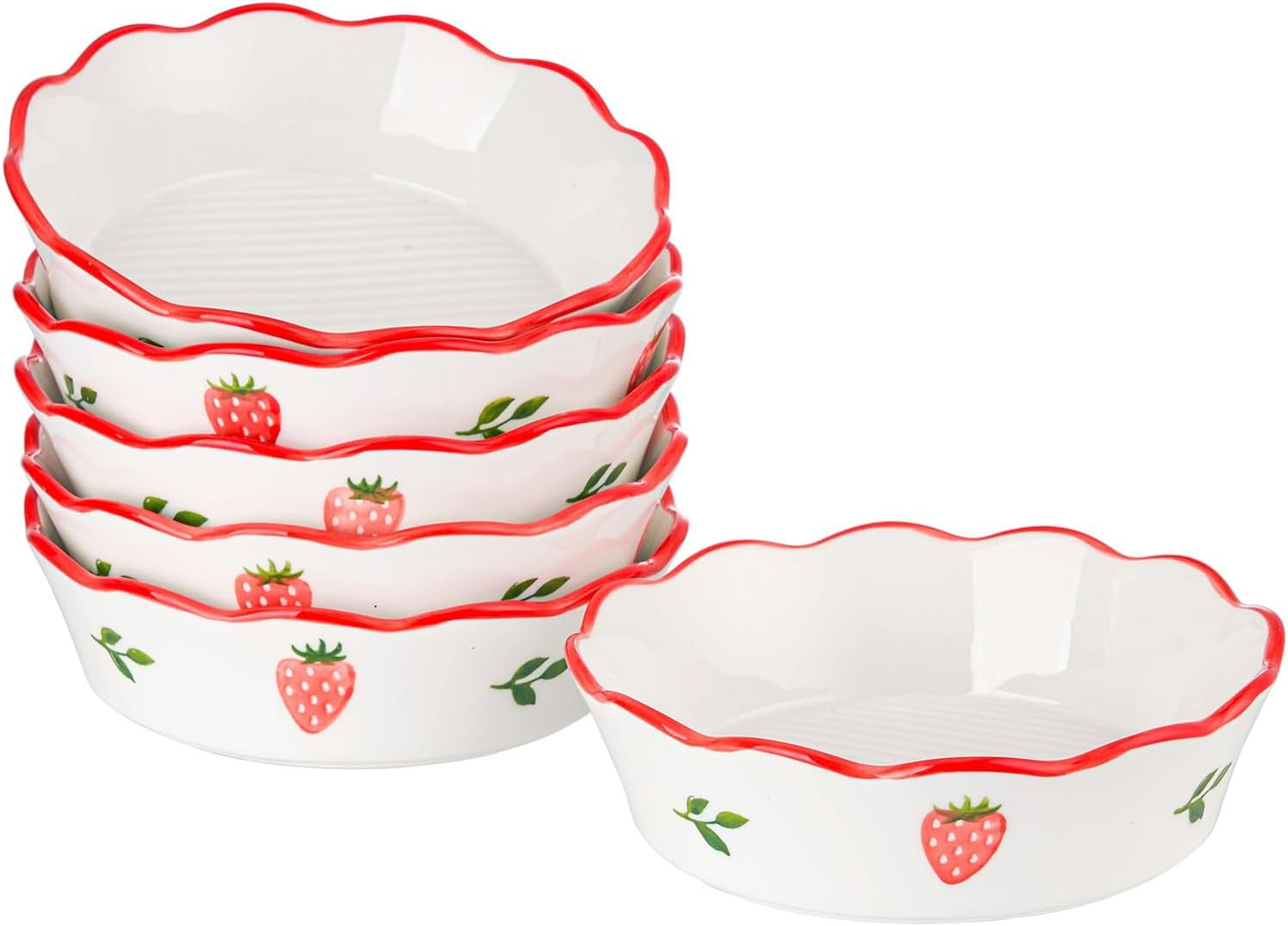 Strawberry ceramic mini pie pan, 6.5-inch, 12oz pie plate, suitable for baking chicken pot pie, m... | Amazon (US)