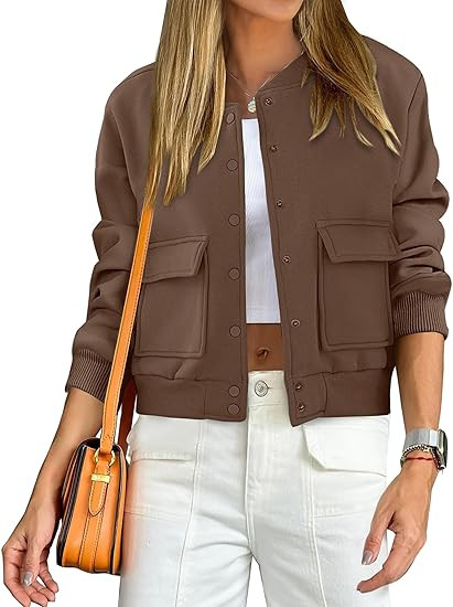 ANRABESS Women Cropped Bomber Jacket 2025 Fashion Casual Trendy Varsity Y2k Jackets Fall Outfits | Amazon (US)