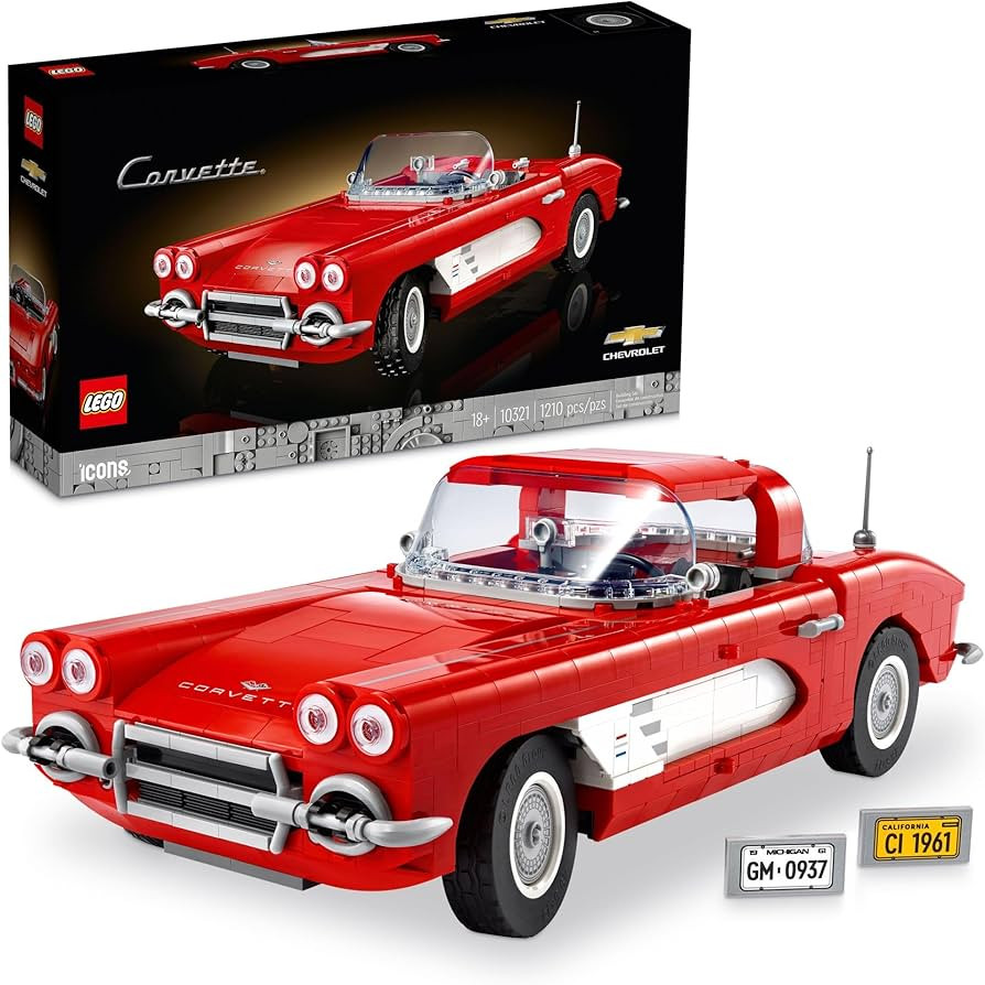 LEGO Icons Corvette Classic Car Model Building Kit for Adults, Gift for Classic Car Lovers, Build... | Amazon (US)