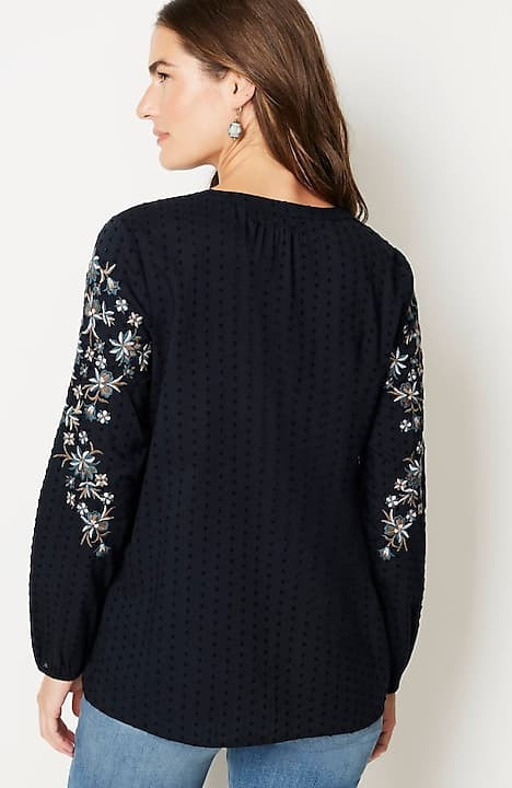 Embroidered Clip-Dot Top | J. Jill