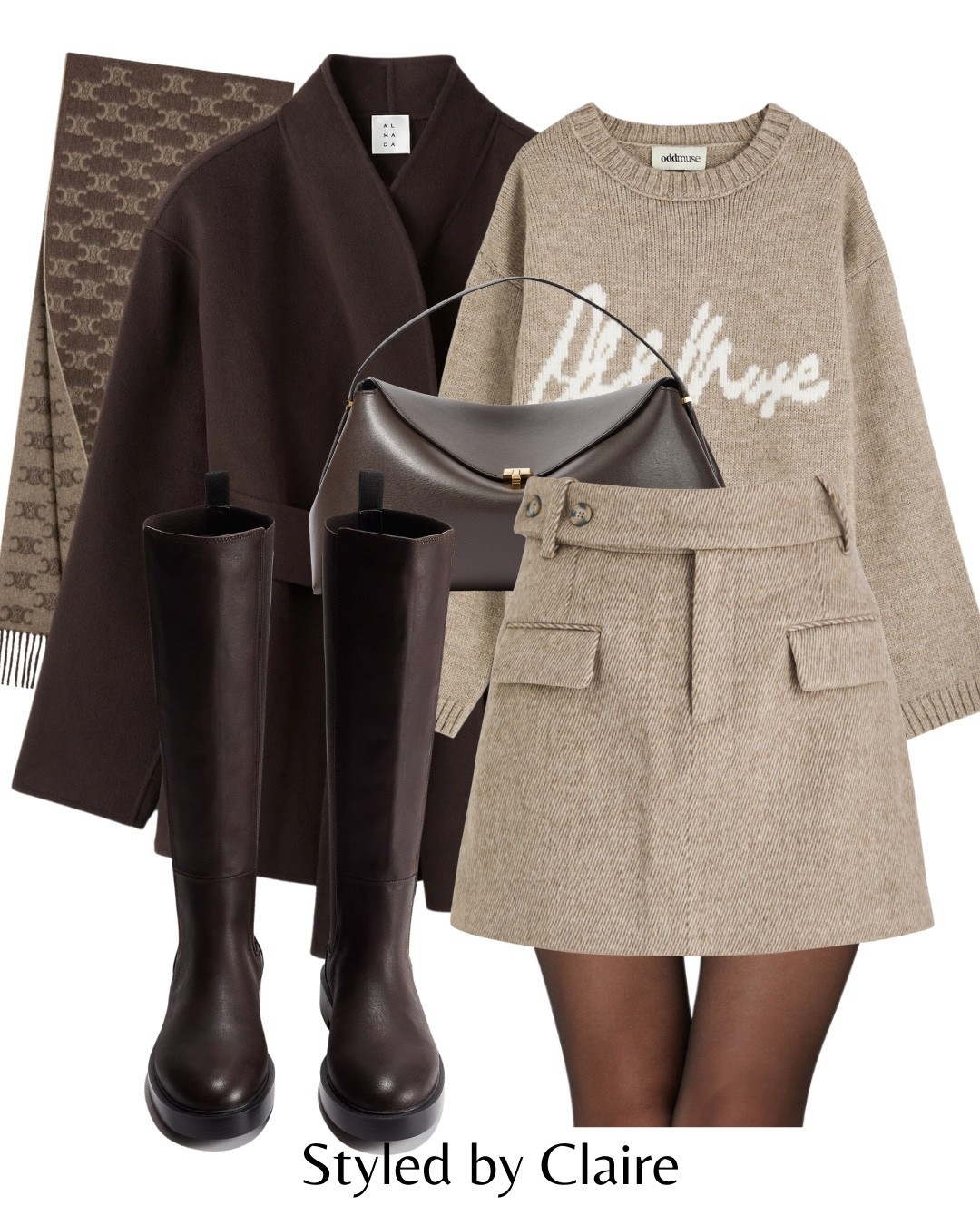 THAT ODD MUSE SKIRT IS ON SALE🙋🏽‍♀️
Tags: Black Friday herringbone tweed mini pocket detail beige knitted jumper sweater logo tie belt brown coat wool knee high boots H&M Celine scarf fashion winter inspo outfit ideas chic womens style city break capsule wardrobe statement outfit

#LTKCyberWeek #LTKstyletip #LTKwinter