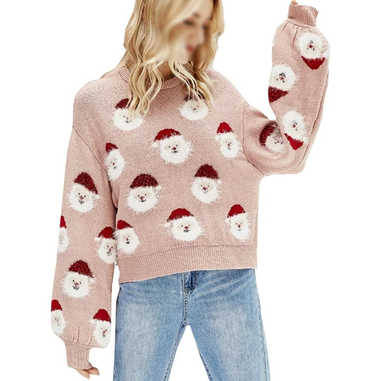 Frontwalk Womens Pullover Sweaters Christmas Ugly Knitted Jumpers Long Sleeve Xmas Holiday Party ... | Walmart (US)