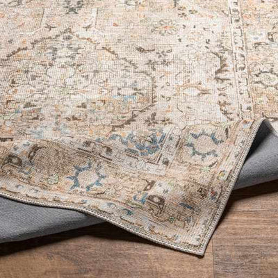 Brown Standon Vintage Washable Area Rug | Boutique Rugs