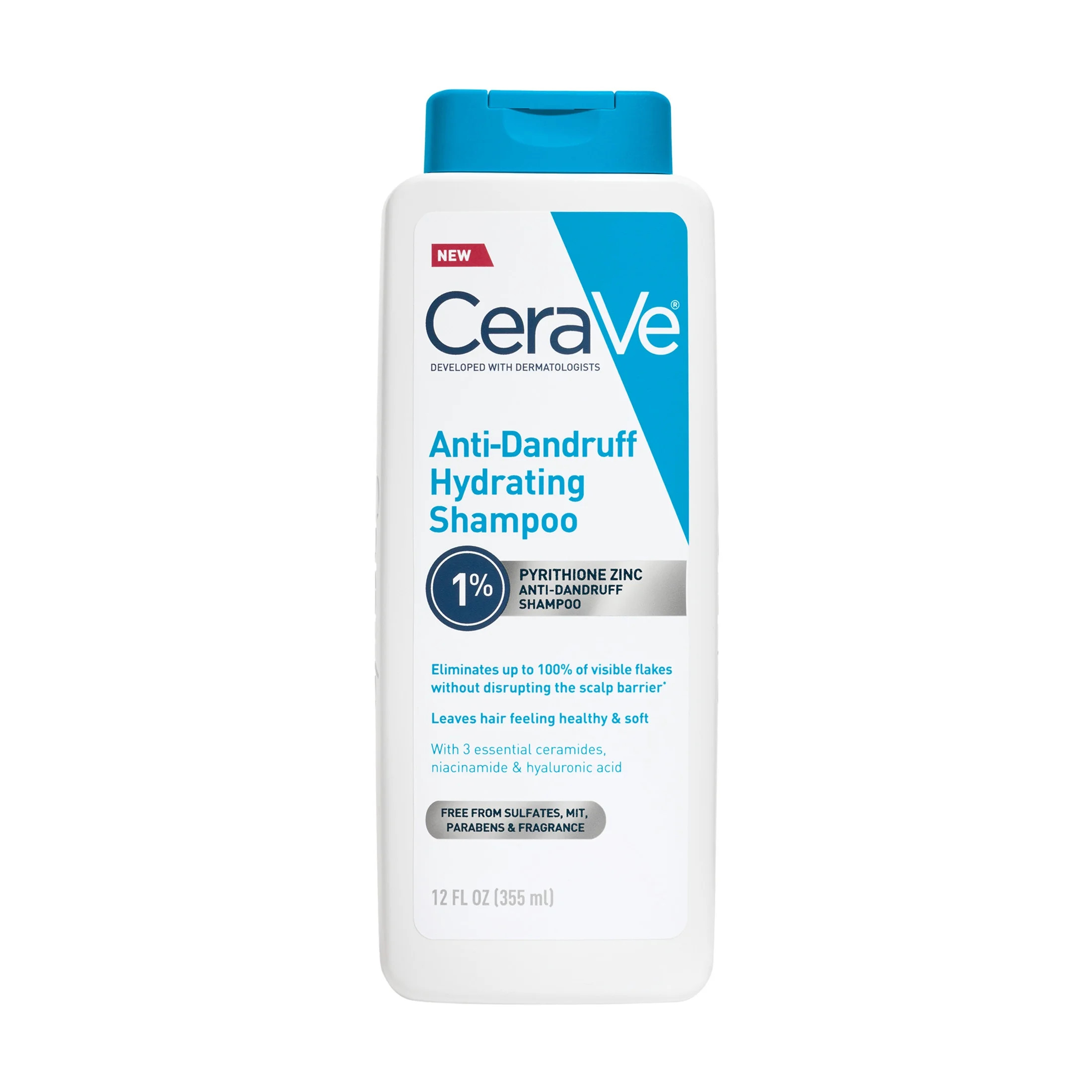 CeraVe Hydrating Anti-Dandruff Shampoo, Fragrance Paraben & Sulfate Free, All Hair Types, 12 fl o... | Walmart (US)