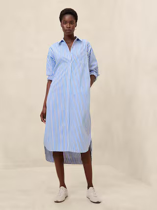 Midi Poplin Shirtdress | Banana Republic Factory