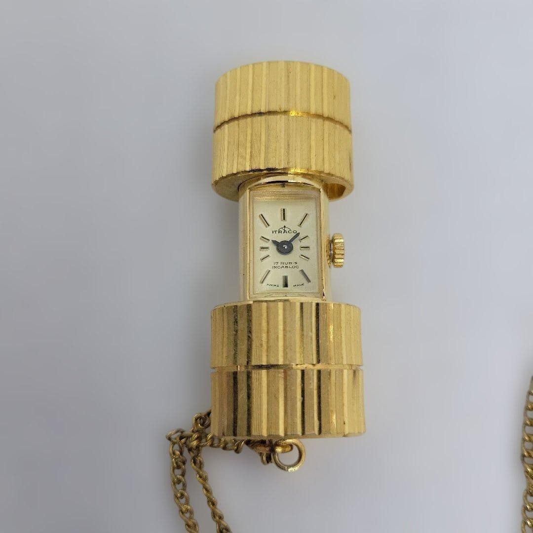 ITRACO Swiss Made Pendant Watch Hand-Wound Gold Tone Necklace 68cm  | eBay Australia | eBay AU