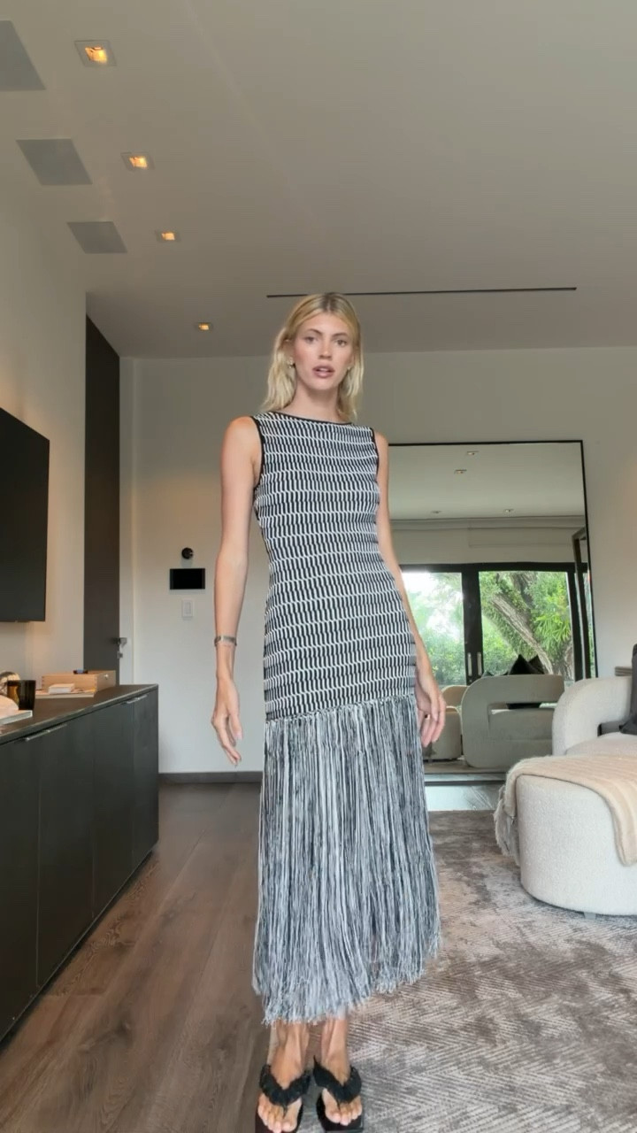 This knit dress is so chic and fun!✨ The best part is that it is super comfortable & stretchy. The fringe is so flattering and you’re able to wear it with a bra! 

#LTKgrwm #LTKSwim #LTKootd