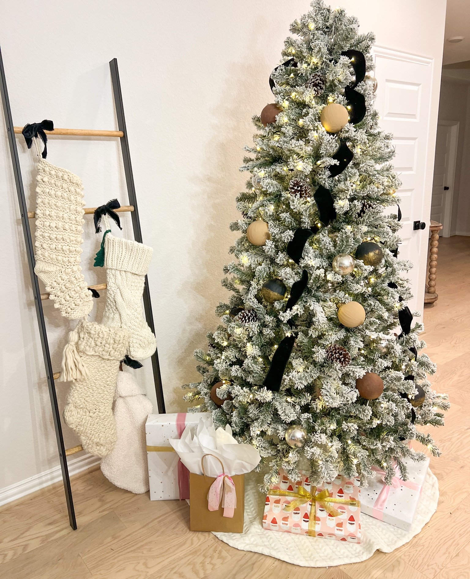 Christmas decorations | Christmas home decorations | Christmas tree | Flocked Christmas tree | Blanket ladder | Stockings display | Target Home | King of Christmas #LTKHome

#LTKSeasonal #LTKHoliday