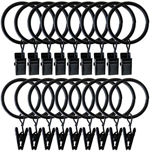 18 Pack Rings Curtain Clips with Rings Rustproof Drapery Rings on Rod Strong Metal Decorative Dra... | Amazon (US)