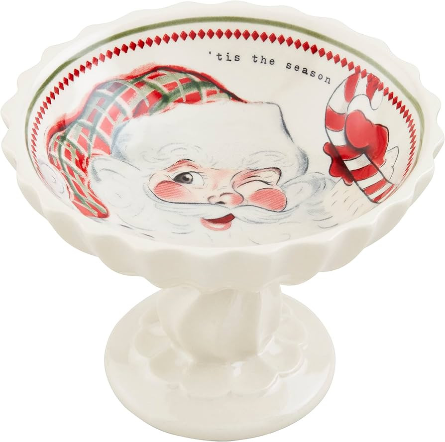 Mud Pie Vintage Christmas Candy Dish, Santa, 4 1/2" x 5 1/2" dia | Amazon (US)