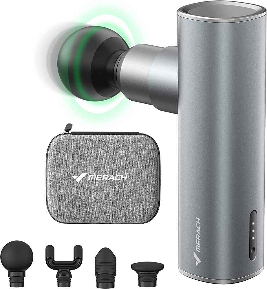 Merach Mini Massage Gun, Portable Deep Tissue Massager Gun with Aluminum Housing Silicone Massage... | Amazon (US)