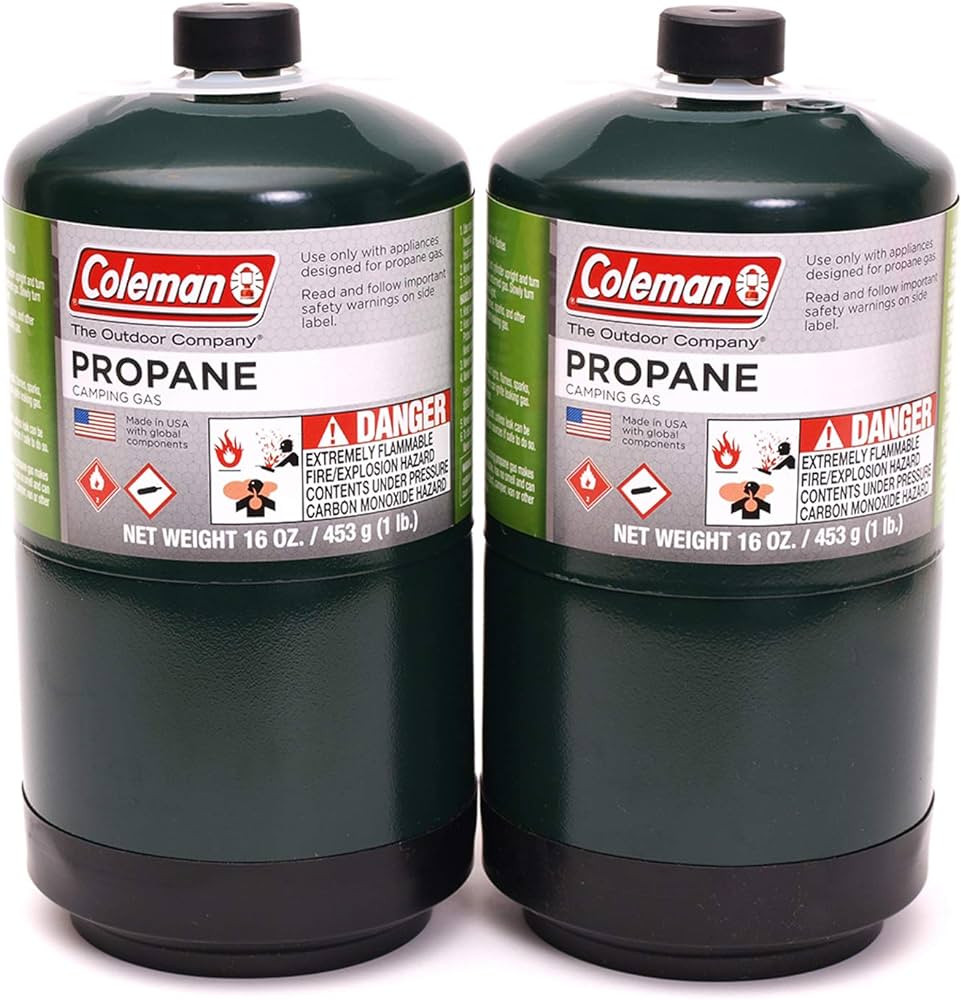 Coleman 2 Pack Propane Fuel Tank - 16 oz, Green, Steel | Amazon (US)