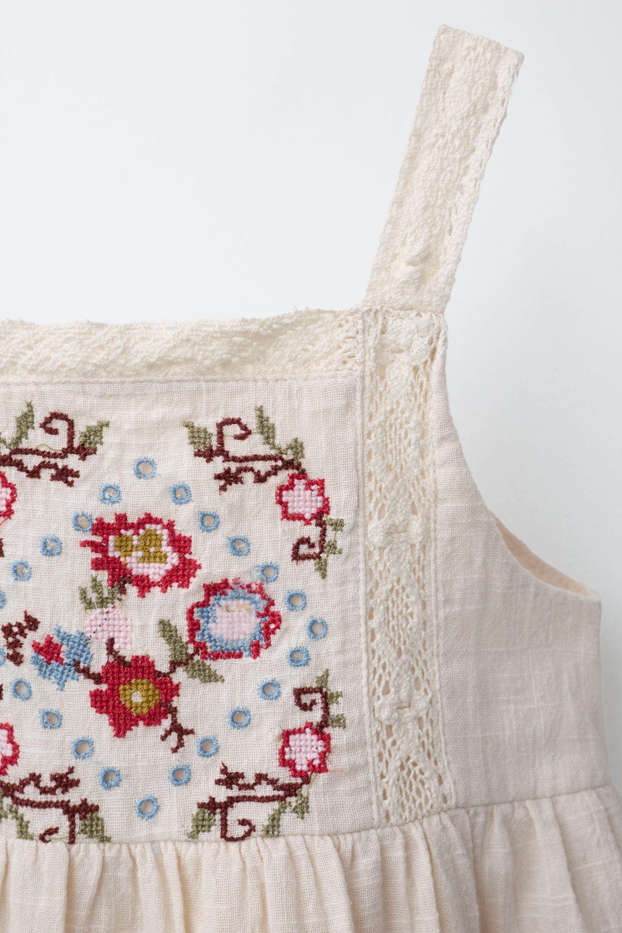 CROSS STITCH EMBROIDERED DRESS | Zara US