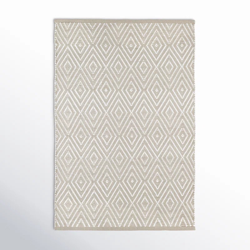 Diamond Platinum/White Handwoven Indoor/Outdoor Rug | Wayfair North America