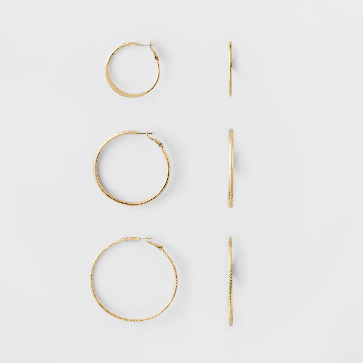 Mid Size Hoop Earring Set 3ct - A New Day™ Gold | Target