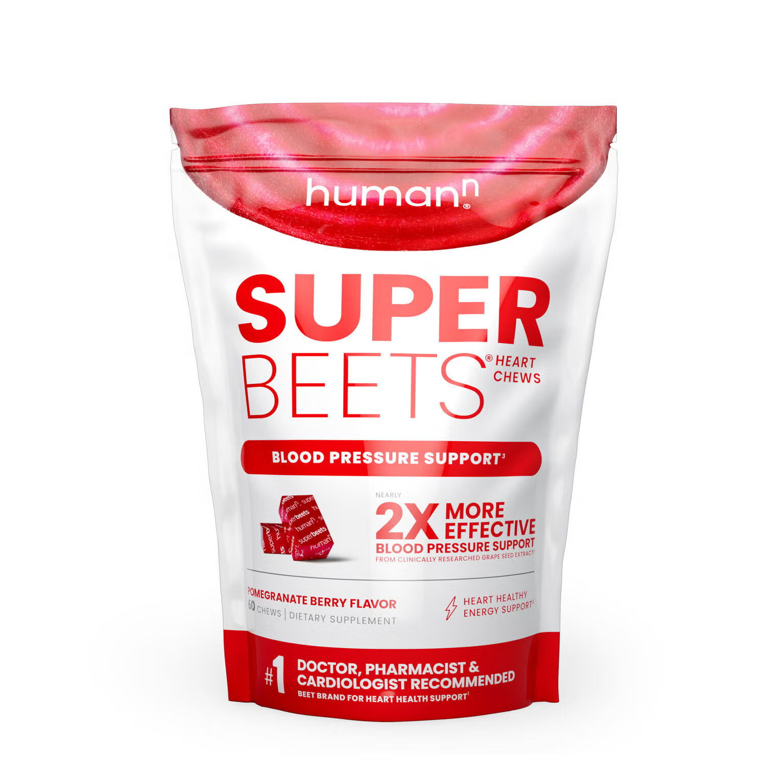 SuperBeets Heart Chews - Pomegranate Berry - 60 Chews (30 Servings) | GNC