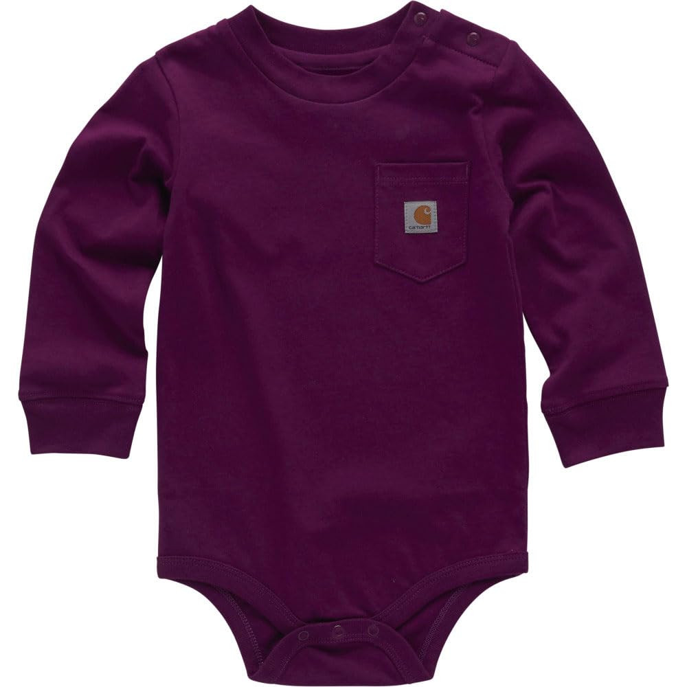 Carhartt Long-Sleeve Pocket Bodysuit, Plum Caspia, 12 Months | Amazon (US)