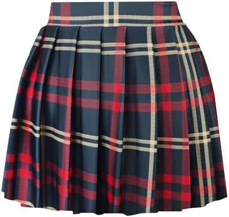 Women Sexy Pleated Mini Skirts Ruffle Club Y2k Role Play A-line Skater Skirt Casual Stretchy Unif... | Amazon (US)
