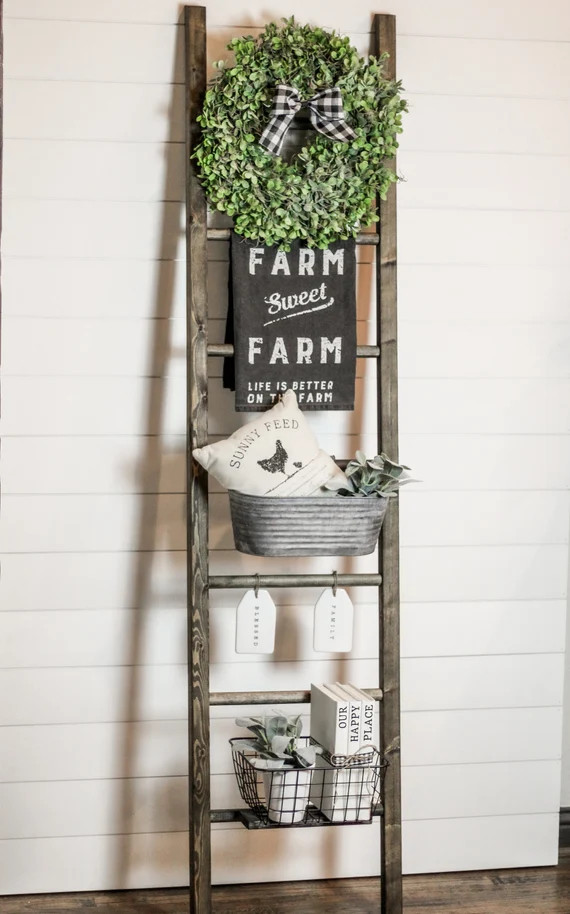 Completely Decorated Blanket Ladder Bundle Farmhouse Ladder | Etsy | Etsy (US)