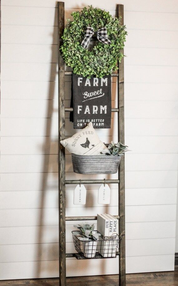 Completely Decorated Blanket Ladder Bundle Farmhouse Ladder | Etsy | Etsy (US)