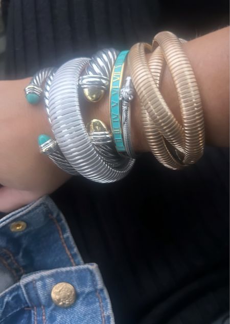 I love a good stack.  Gold and silver.  Bracelet stack. Use code Airica-20 to save on the Canvas Style pieces  

#LTKfindsunder50 #LTKstyletip #LTKMostLoved