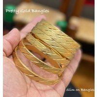 Gold Bangles Gift For Women, 18K Dubai Plated Bangles, Wedding Jewelry Bracelet, Bridesmaid Gift | Etsy (US)
