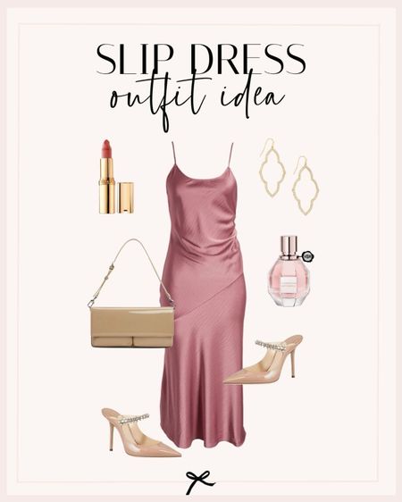 Slip dress outfit idea. I love this pink dress paired with that nude heels and Kendra Scott earrings. 

#LTKSeasonal #LTKwedding #LTKstyletip