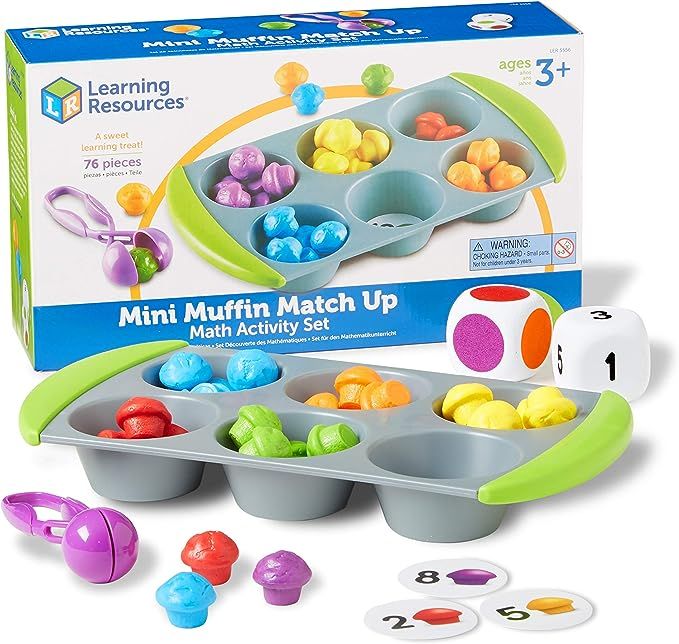 Learning Resources Mini Muffin Match Math Activity Set - 76 Pieces, Ages 3+ Counting Games for Ki... | Amazon (US)