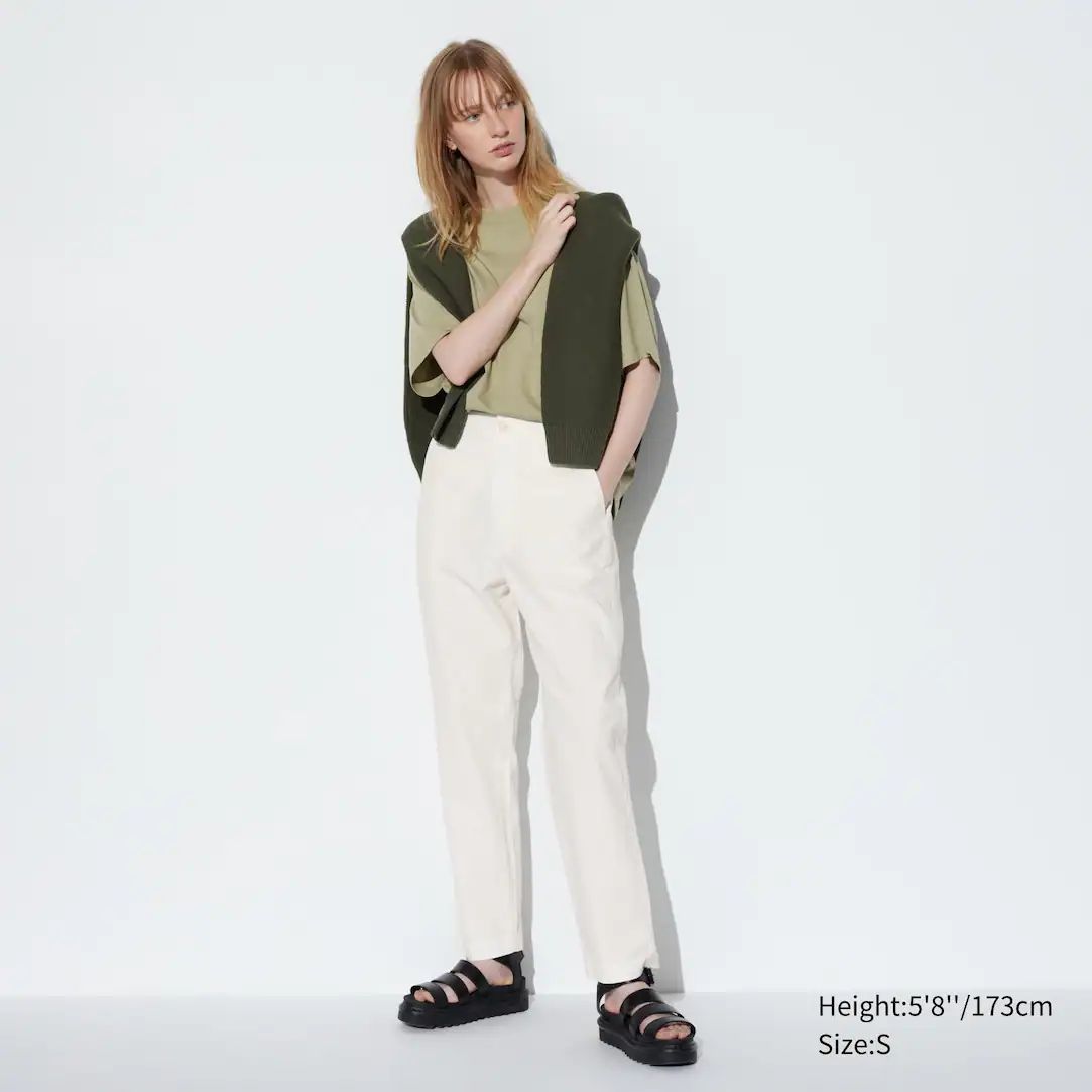 Linen Cotton Blend Tapered Trousers (Long) | UNIQLO (UK)