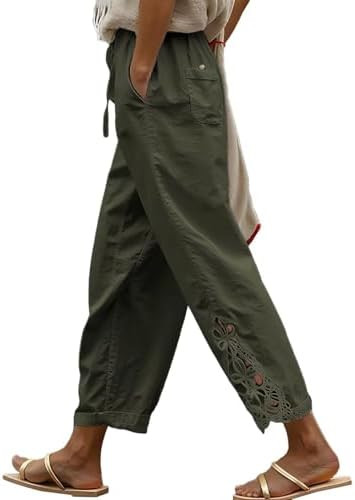 Acelitt Women Casual Lightweight Drawstring Elastic Waist Pants with Pockets, S-XXL | Amazon (US)
